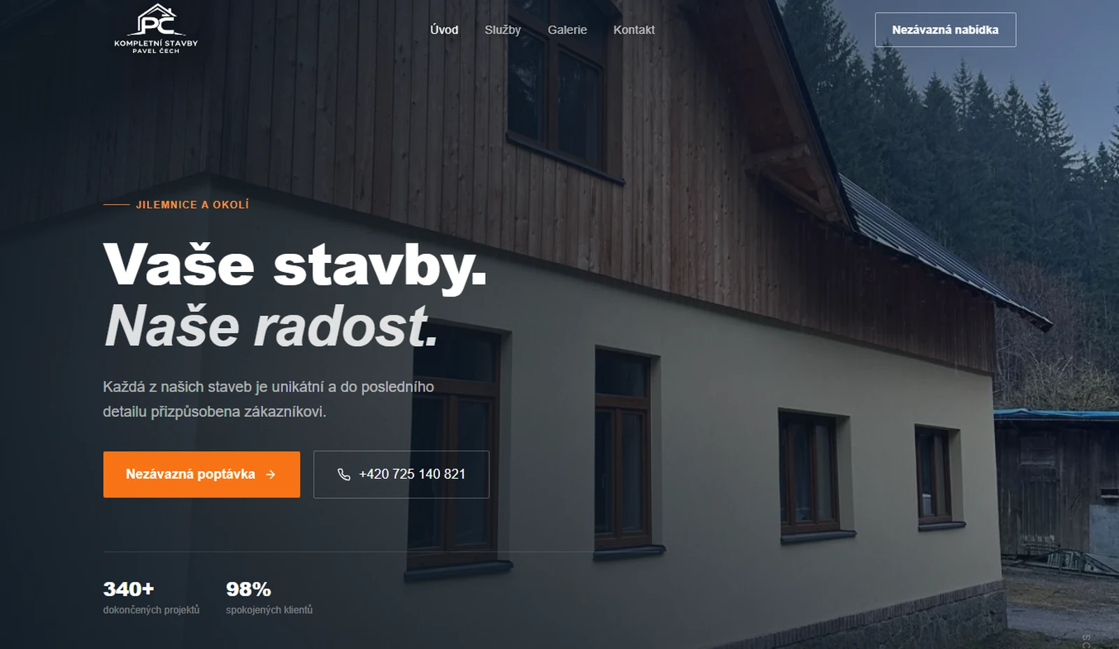 Screenshot webu stavbycechp.cz